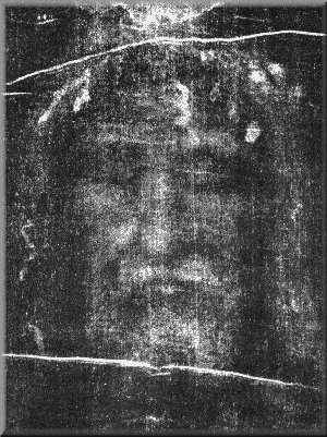 The reverse image of the face in The Shroud of Turin 
