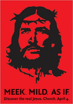 Che Jesus Advertising Poster,source Chas Bayfield and Trevor Webb for the Churches Advertising Network,Low Res.,to Illustrate the subject of the article